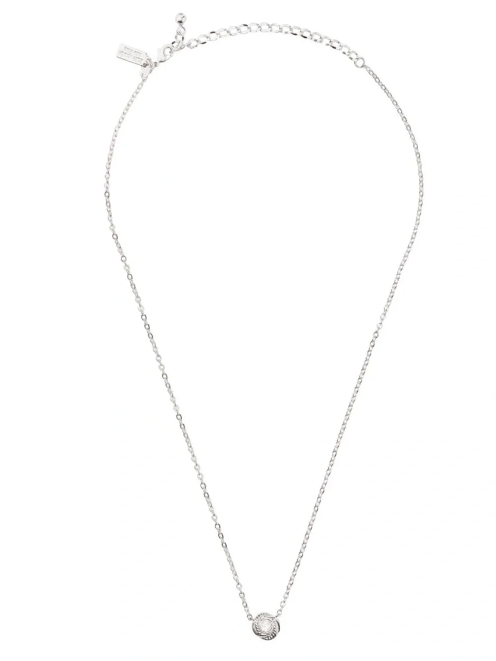 Kate Spade Infinity Knot Mini Pendant Necklace Silver Crystal NWT 17”
